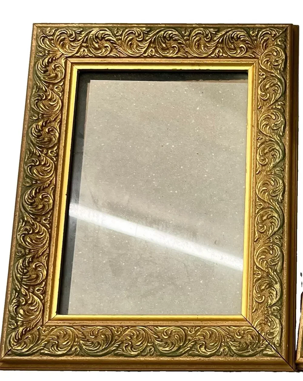 Vtg Gold Gilt Patina Wood Carved Italianate Photo Frame 5 X 7